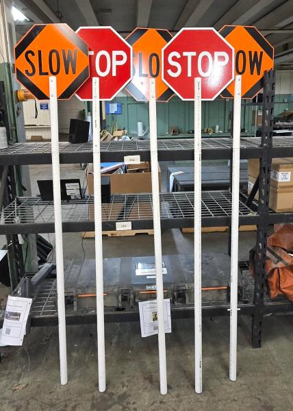 Lot of Signage, 5 Stop/Slow Signs- - Image 2