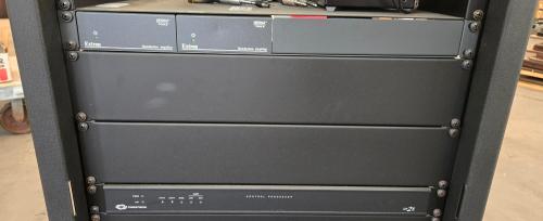 Lot of AV equipment rack system including Crestron control processor- - Image 6