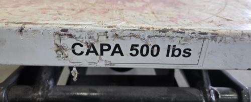 Roughneck Hydraulic Lift Table Cart, 500 lb Capacity- Has 1 Bad Caster - Image 4