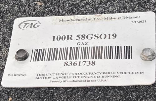 Lot of 2 Fiberglass truck caps (white, sliding side windows, rear glass doors w/ locks), TAG Midwest ID 100R 58GSO19 (2021); good used condition with typical wear&mdash;fitment unknown, buyer to verify. - Image 5