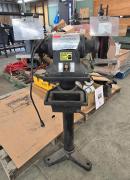 Dayton 8" Bench Grinder with Pedestal Stand and Dual Dust Ports-