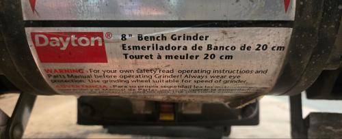 Dayton 8" Bench Grinder with Pedestal Stand and Dual Dust Ports- - Image 4