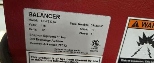 SNAP-ON Wheel Balancer, Model #EEWB331A. - Image 6