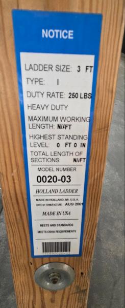 Lot of 3 Stepladders, 6', 3', 2'- - Image 3