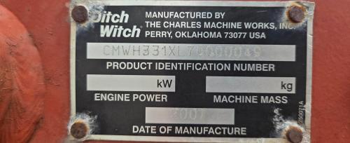 Ditch Witch H331 Vibratory Plow Attachment, 2007, Hydraulic, Includes Mount & Blade Assembly- - Image 4
