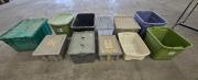 Lot of Assorted Used Plastic Storage Totes and Bins (Various Sizes, With and Without Lids) &ndash;