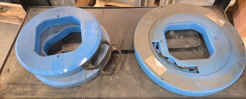 Mixed lot of HVAC/refrigeration equipment, drain augers, flooring materials, and assorted compounds/chemicals on pallet. - Image 2