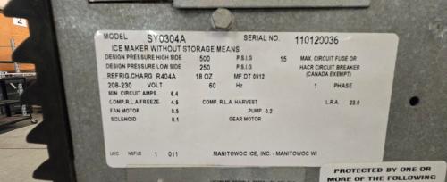 Manitowoc Commercial Ice Machine w/ B400 Bin &ndash; 208-230V. Untested. Missing Small Front Panel- - Image 8