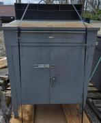 Heavy-duty industrial steel workbench cabinet with storage and backstop-53"&times;35", 30" Deep.-