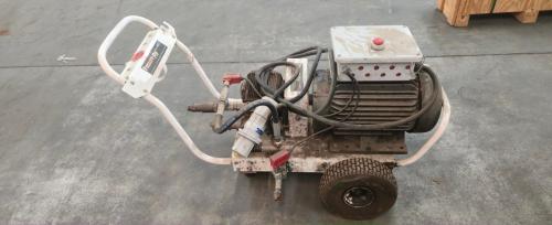 Portable industrial electric power washer/pump unit on wheeled cart with heavy-duty hoses, fittings, and 60A Cooper Arktite plug- - Image 3