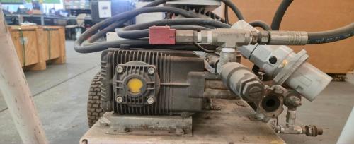 Portable industrial electric power washer/pump unit on wheeled cart with heavy-duty hoses, fittings, and 60A Cooper Arktite plug- - Image 4