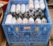 Lot of assorted compressed air cylinders- Crate Not Included-