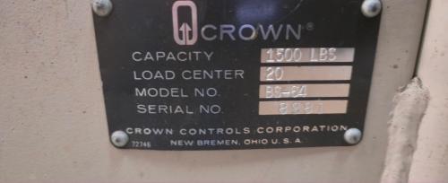 Crown BS-64 Electric Hydraulic Walk-Behind Stacker- 1500Lb Capacity- Works, Needs New Batteries- - Image 5