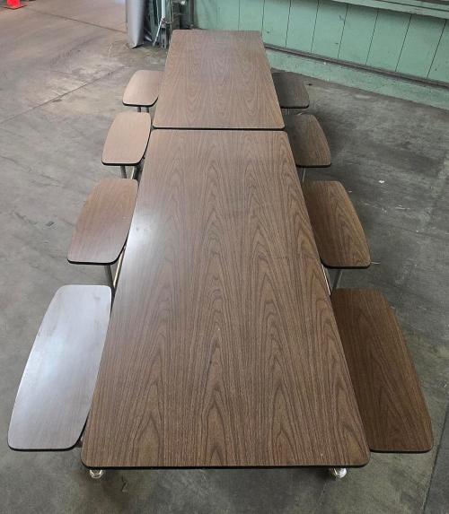 Folding Cafeteria Table- 8 seats- 193" x 58.5". - Image 1