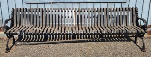 8' 5" Heavy-Duty Ornamental Cast Iron & Steel Outdoor Park Bench- - Image 2
