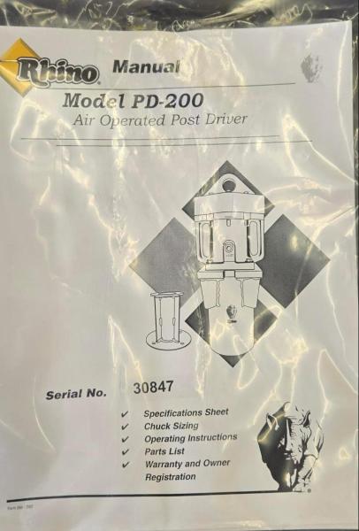 Rhino PD-200 Air Operated Post Driver. - Image 1
