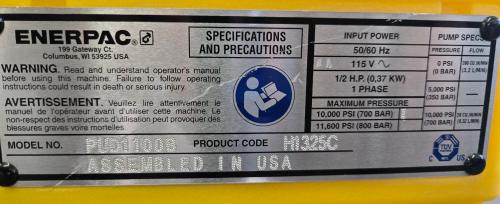 Enerpac PUD1100B 10,000 PSI Electric Hydraulic Pump, 115V, 1/2 HP. - Image 3