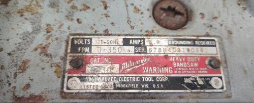 Milwaukee Heavy-Duty Portable Band Saw Cat. No. 6230 w/ Case- - Image 2