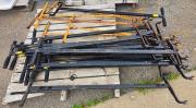 Lot of Utility Manhole Cover Lifting Tools and Lid Hooks-