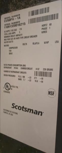 Used Scotsman CU50 Ice Maker- Unknown working condition. - Image 3