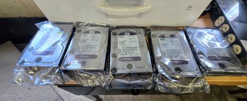 Lot of five (5) brand new Western Digital WD Purple 3TB surveillance hard drives, still sealed in their original factory anti-static packaging. - Image 2