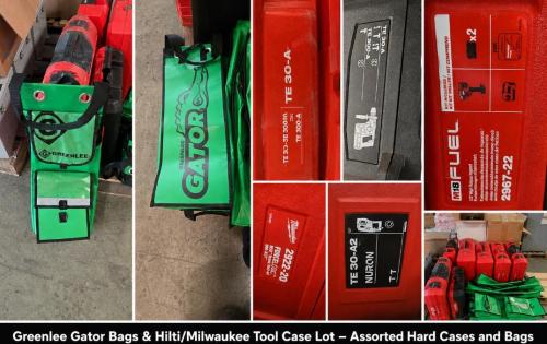 Greenlee Gator storage bags with assorted Milwaukee/Hilti hard tool cases &ndash; mixed lot - Image 1