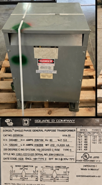 Lot of 2 Square D Dry-Type Transformers- - Image 3