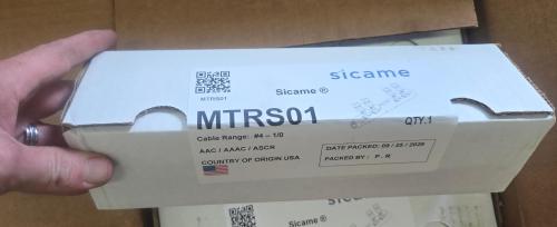 Lot of 10 new in box Sicame MTRS01 mechanical tap connectors. Factory sealed. - Image 3