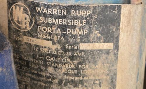 Warren Rupp portable electric submersible pump- - Image 3