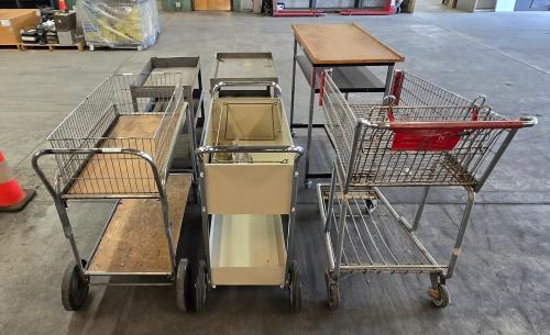 Mixed Lot of Utility Carts, Wire Basket Carts- - Image 1