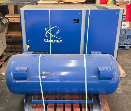 Quincy QSI-90 Rotary Screw Air Compressor Package w/ Horizontal Air Receiver Tank &ndash; 460V 3PH &ndash;  - Image 2