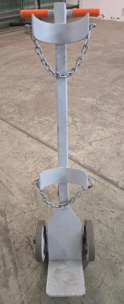 Heavy-duty steel cylinder cart designed to transport compressed gas cylinders.  - Image 2