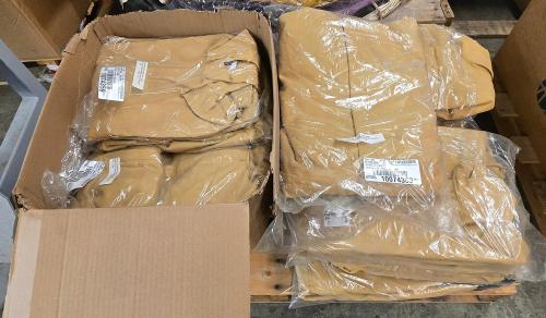 Lot of 12 new protective hooded coveralls, individually packaged and including adjustable straps. - Image 3