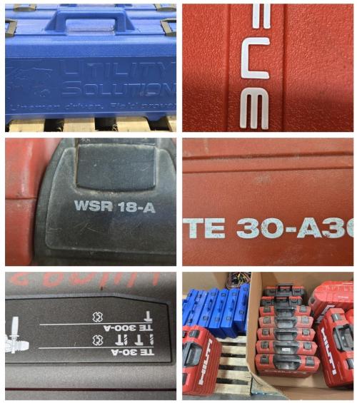 Lot of 17 Empty Hilti & Utility Solutions Tool Cases &ndash; TE 30-A36, WSR 18-A & Assorted Storage Cases - Image 1