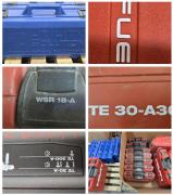 Lot of 17 Empty Hilti & Utility Solutions Tool Cases &ndash; TE 30-A36, WSR 18-A & Assorted Storage Cases