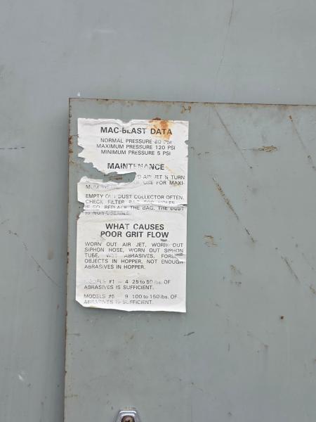 Trin-Mac MAC-BLAST Sandblasting Cabinet - Image 2