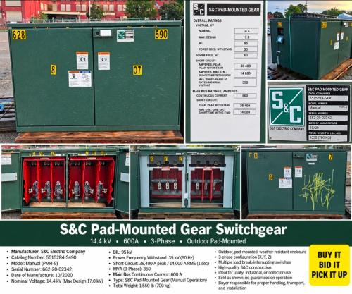 S&C Electric PMH-9 Pad-Mounted Switchgear &ndash; 14.4kV &ndash; 600A &ndash; 3-Phase &ndash; 2020. - Image 1