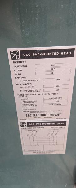 S&C Electric PMH-9 Pad-Mounted Switchgear &ndash; 14.4kV &ndash; 200A &ndash; 3-Phase &ndash; 2020. - Image 2