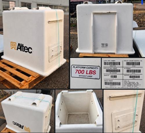 Used Altec fiberglass aerial lift platform/bucket enclosure, supplied by Osborne Industries, Inc. - Image 1