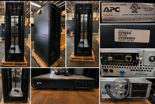 APC NetShelter SX AR3100 42U Server Rack Cabinet w/ APC Smart-UPS 2200VA  - Image 1