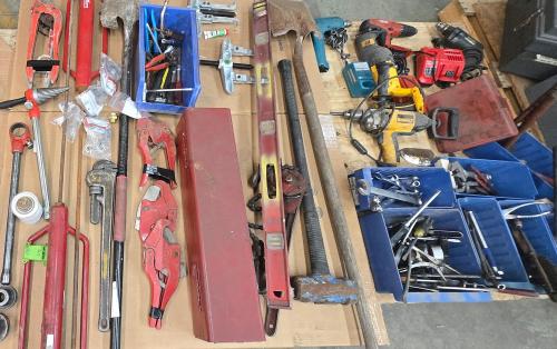 Large Assorted Tool Lot &ndash; Power Tools, Pipe Tools, Hand Tools, Clamps & More  - Image 1