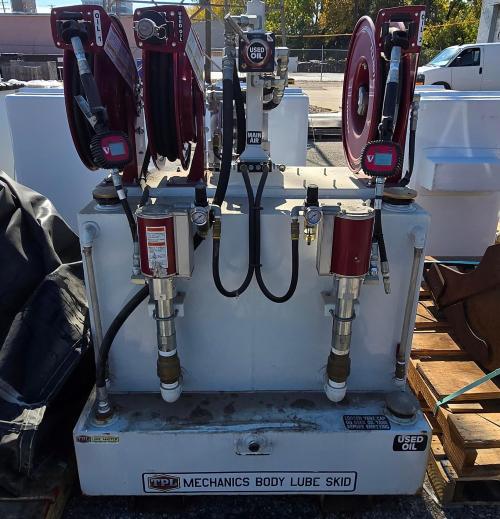 TPL Mechanics Body Lube Skid &ndash; Alemite Pumps, Hose Reels & Used Oil System  - Image 1