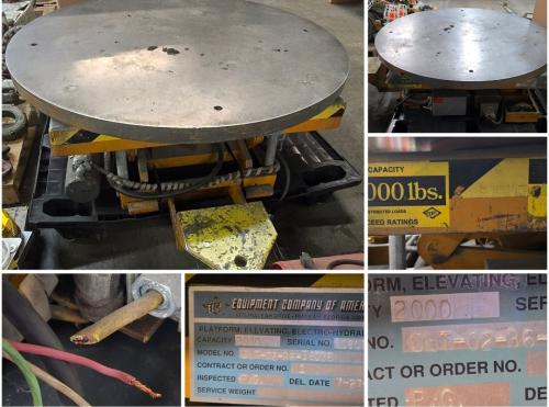 ECDOA 2,000 LB Electro-Hydraulic Rotating Lift Table / Platform  - Image 1