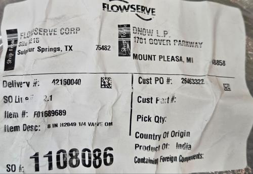 Lot of 2 Flowserve Nordstrom 8" Manual Geared Valves &ndash; Class 300 - Image 7