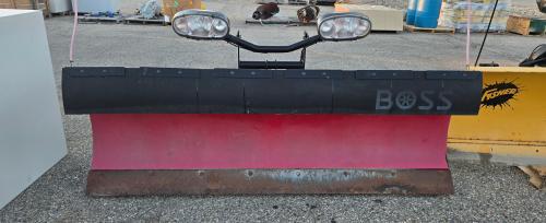 BOSS 7 ft 6 in Snowplow blade assembly with mounting frame and hydraulic/electrical components. - Image 2