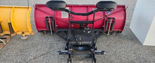 BOSS 7 ft 6 in Snowplow blade assembly with mounting frame and hydraulic/electrical components. - Image 4