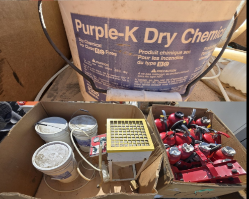 Assortment of used fire extinguishers and service equipment - Image 2