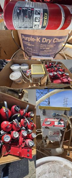 Assortment of used fire extinguishers and service equipment - Image 4