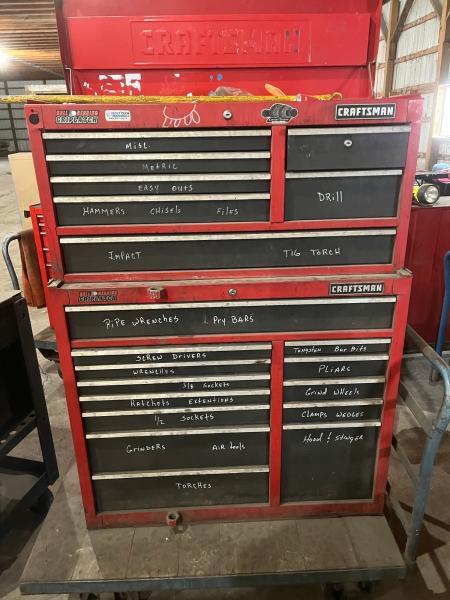 Used Craftsman Tool Chest Rolling Cart, Tools Included