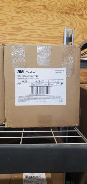 Box of 3M Temflex 1700 Vinyl Electrical Tape. 1"x66'x.007" - Each Box Contains 99 Rolls. (Not Available for Redeployment Back into the Company). - Image 1